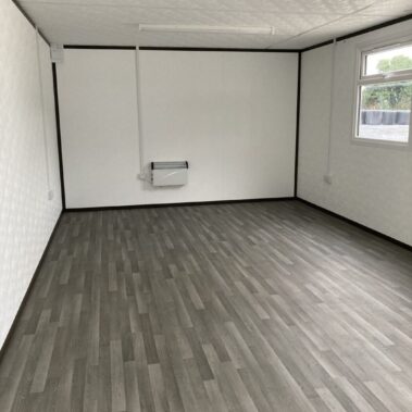 24ft x 12ft Open Plan Jackleg Cabin with Double Half Glazed Doors