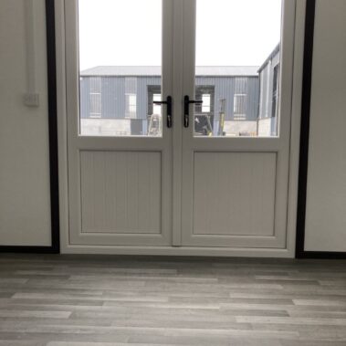 24ft x 12ft Open Plan Jackleg Cabin with Double Half Glazed Doors