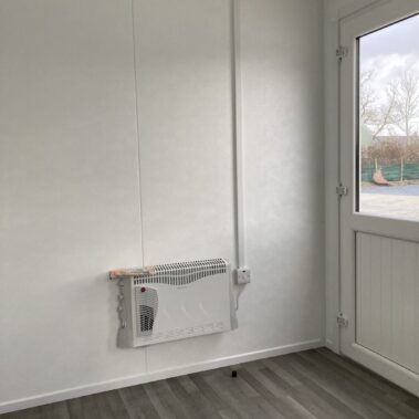 12ft x 8ft Jackleg Cabin Desk Height Counter on Chrome Legs