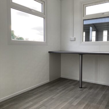 12ft x 8ft Jackleg Cabin Desk Height Counter on Chrome Legs